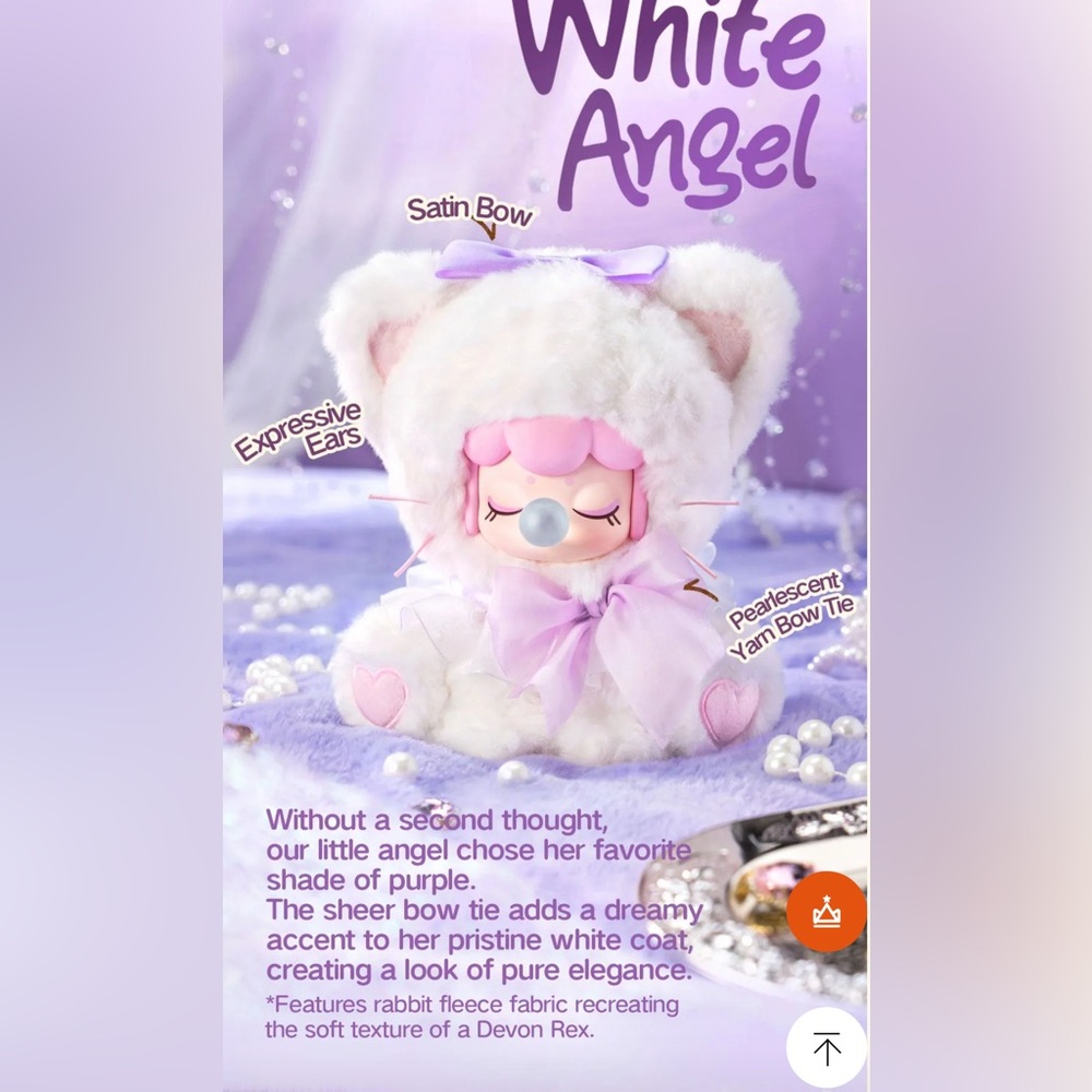Rolife Nanci Tea Time Kitties Plush Toy Blind Box - White Angel